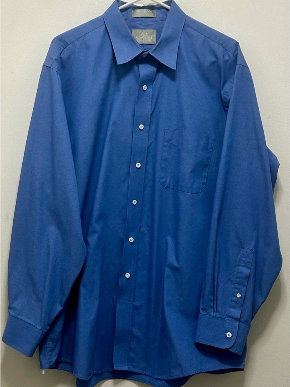 Stafford Men's Long-Sleeve Dress Shirt in Royal Blue